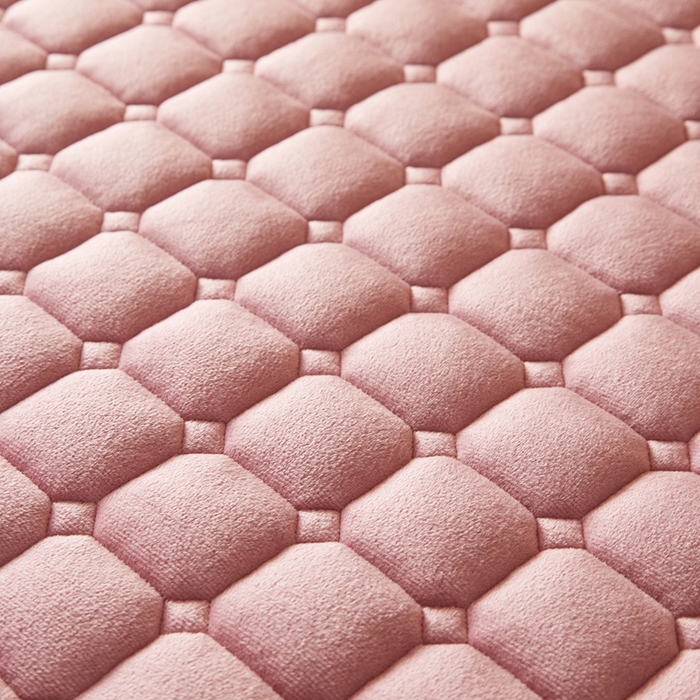 91家纺网 家纺一手货源 找家纺 元昊床垫 2025新款牛奶绒学生宿舍夹棉床垫直角防滑床垫 大自然-粉