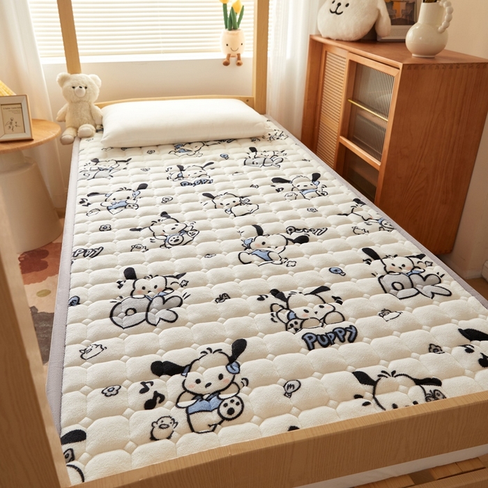 91家纺网 家纺一手货源 找家纺 元昊床垫 2025新款牛奶绒学生宿舍夹棉床垫直角防滑床垫 大耳朵狗