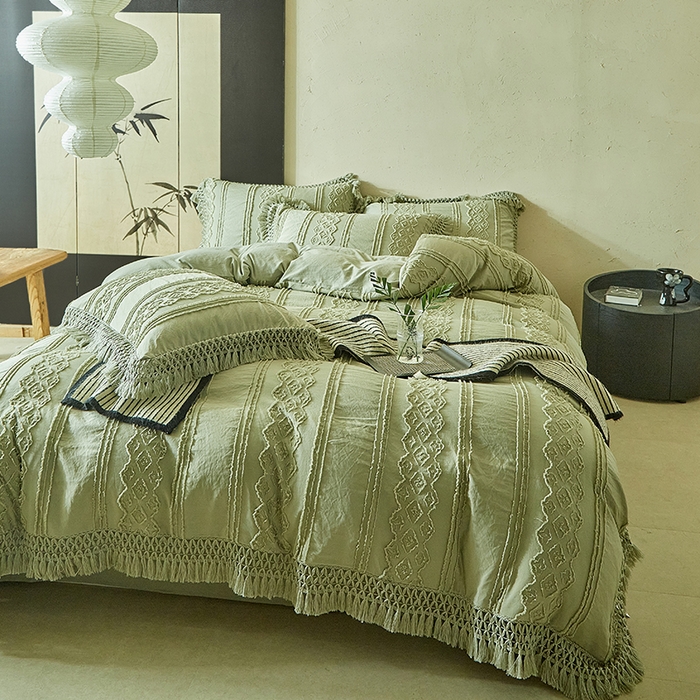 91家纺网 家纺一手货源 找家纺 （总）缘生活 2025新款立体剪花流苏四件套 四季通用-新增花型