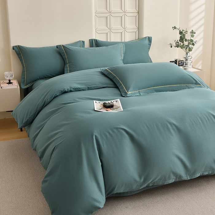 91家纺网 家纺一手货源 找家纺 （总）宇彬家纺 2026新款A类13374全棉纯棉母婴级纯色四件套贡缎新疆长绒轻奢缩水足可定做