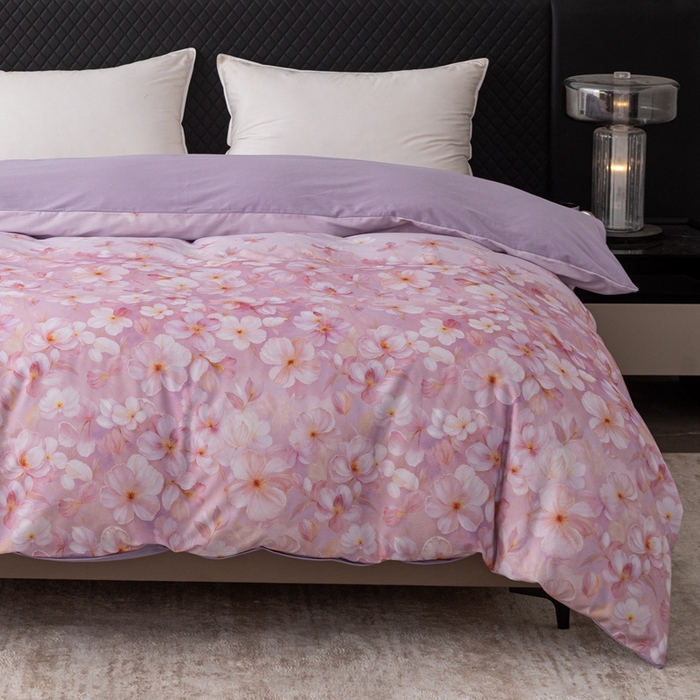 91家纺网 家纺一手货源 找家纺 晶缦家纺 2025新款纯棉全棉磨毛单被套单品被套被套单件 寂香冷粉