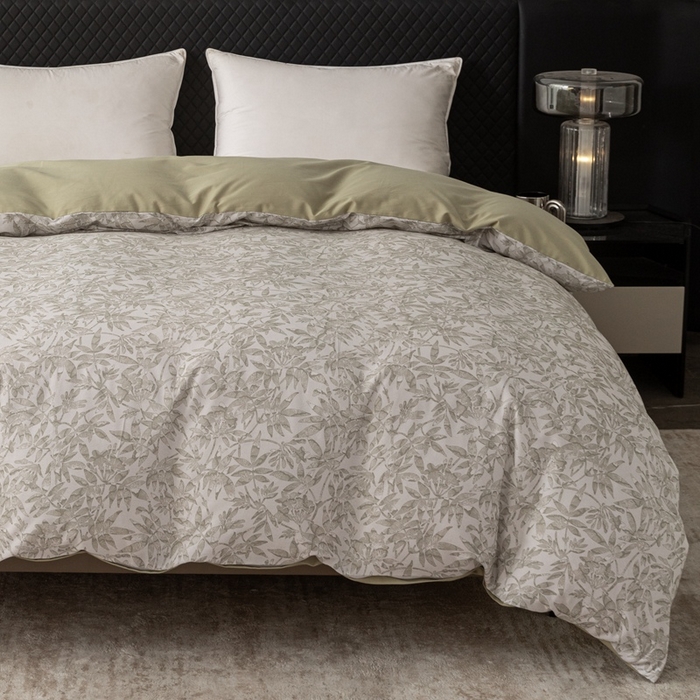 91家纺网 家纺一手货源 找家纺 晶缦家纺 2025新款纯棉全棉磨毛单被套单品被套被套单件 恋影春天绿