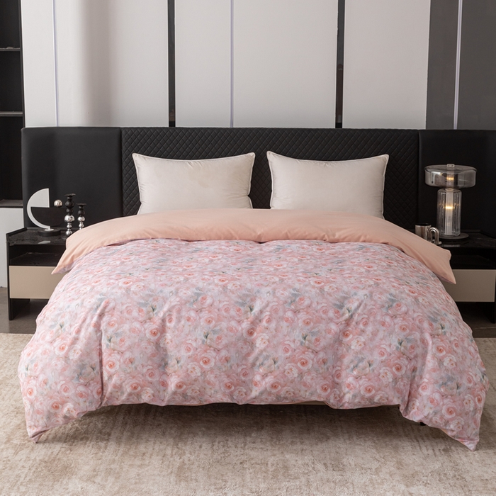 91家纺网 家纺一手货源 找家纺 晶缦家纺 2025新款纯棉全棉磨毛单被套单品被套被套单件 淡颜粉