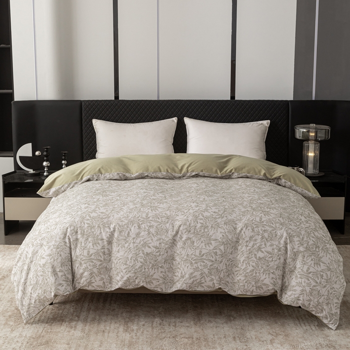 91家纺网 家纺一手货源 找家纺 晶缦家纺 2025新款纯棉全棉磨毛单被套单品被套被套单件 恋影春天绿