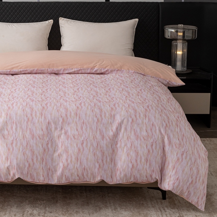 91家纺网 家纺一手货源 找家纺 晶缦家纺 2025新款纯棉全棉磨毛单被套单品被套被套单件 云岫流彩粉