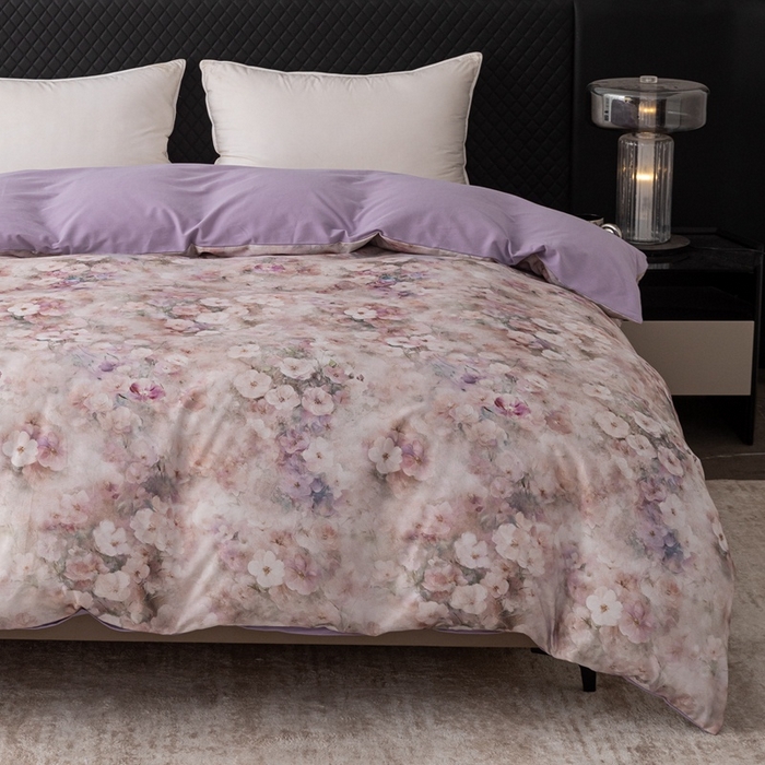 91家纺网 家纺一手货源 找家纺 晶缦家纺 2025新款纯棉全棉磨毛单被套单品被套被套单件 花曲里粉