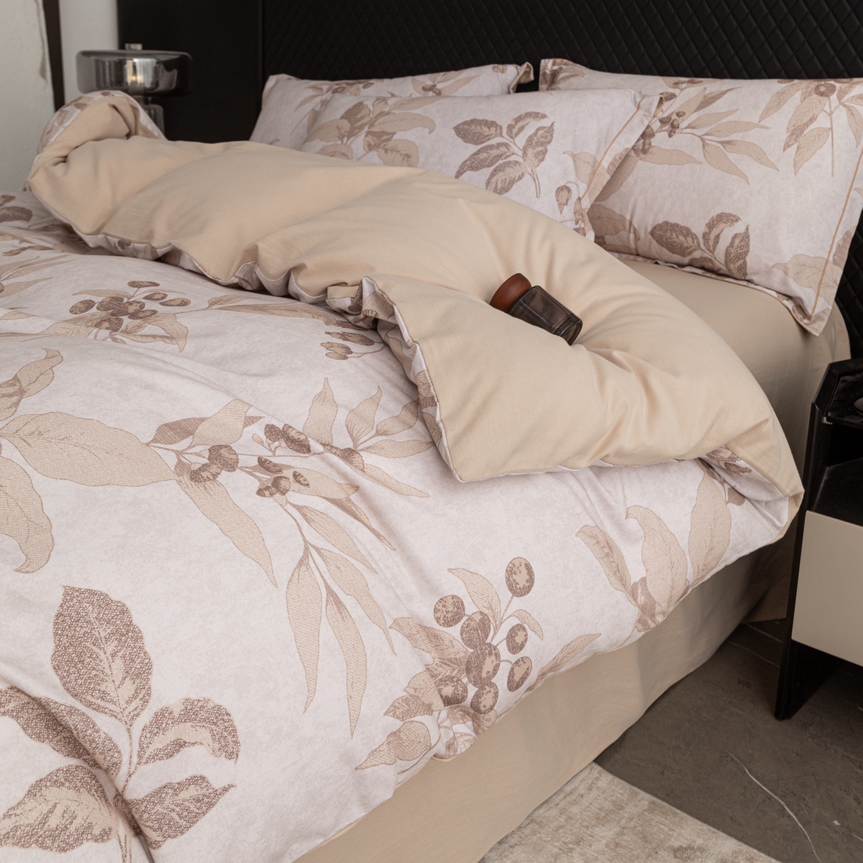 91家纺网 家纺一手货源 找家纺 晶缦家纺 2025新款加厚纯棉全棉磨毛四件套 安梦咖