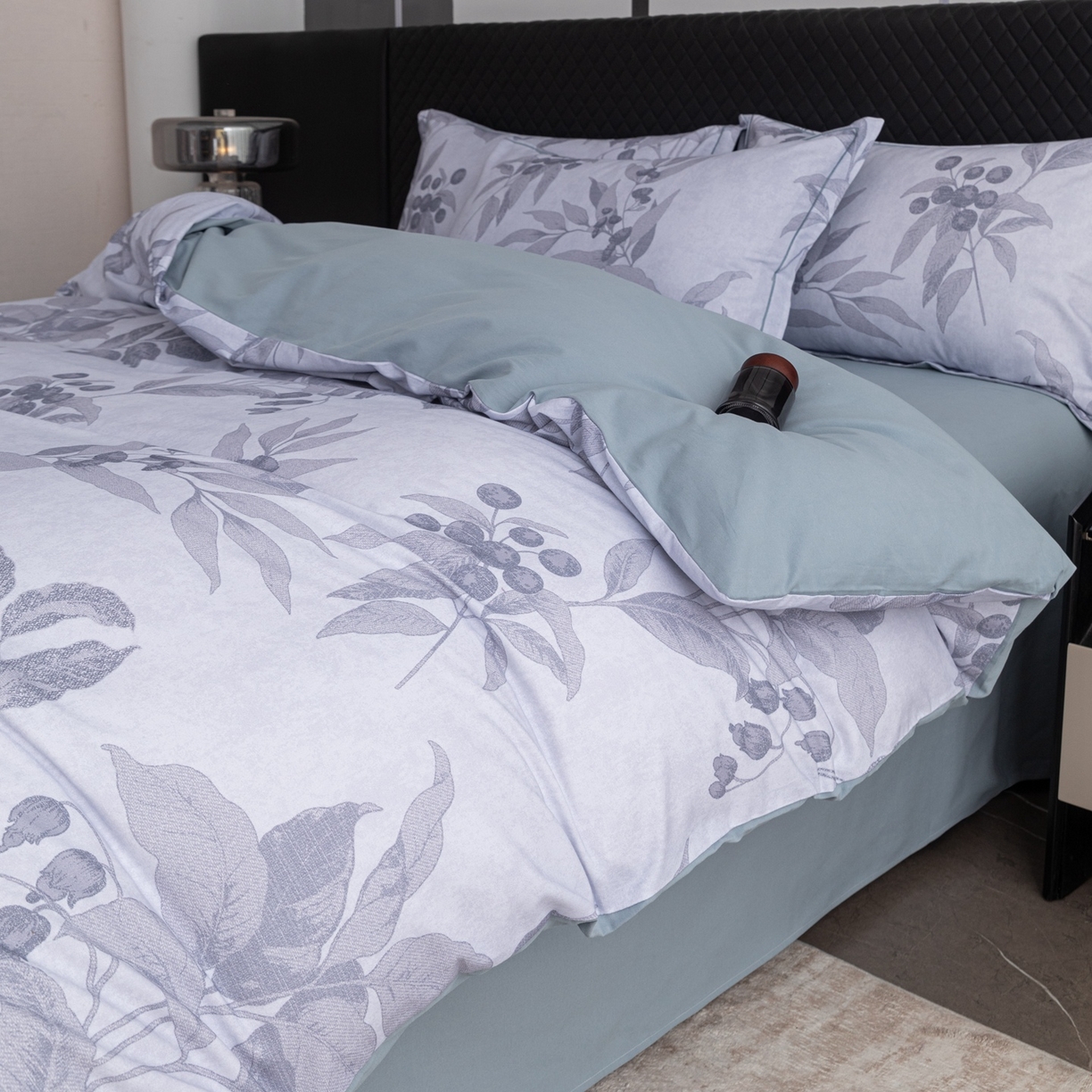 91家纺网 家纺一手货源 找家纺 晶缦家纺 2025新款加厚纯棉全棉磨毛四件套 安梦灰