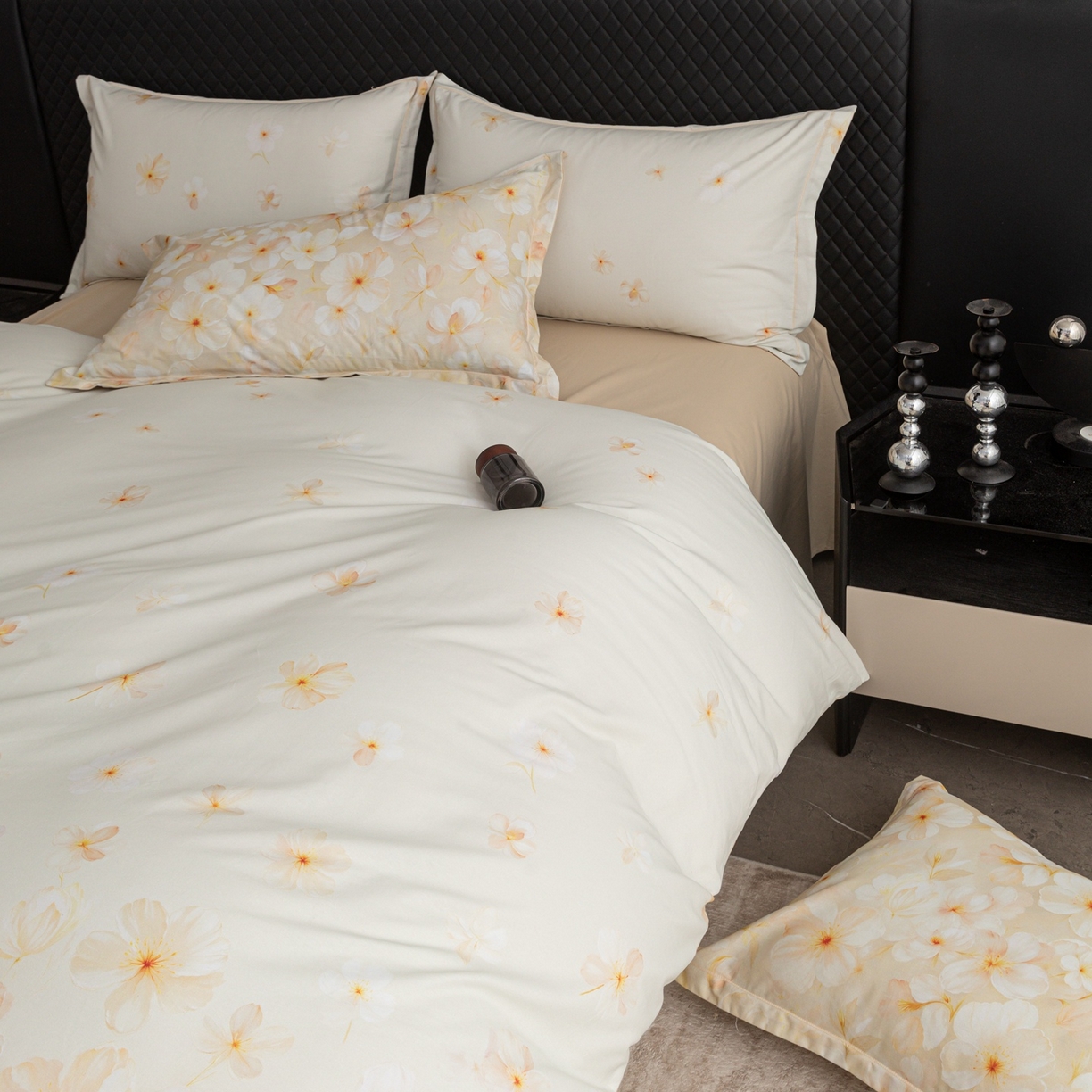 91家纺网 家纺一手货源 找家纺 晶缦家纺 2025新款加厚纯棉全棉磨毛四件套 寂香米