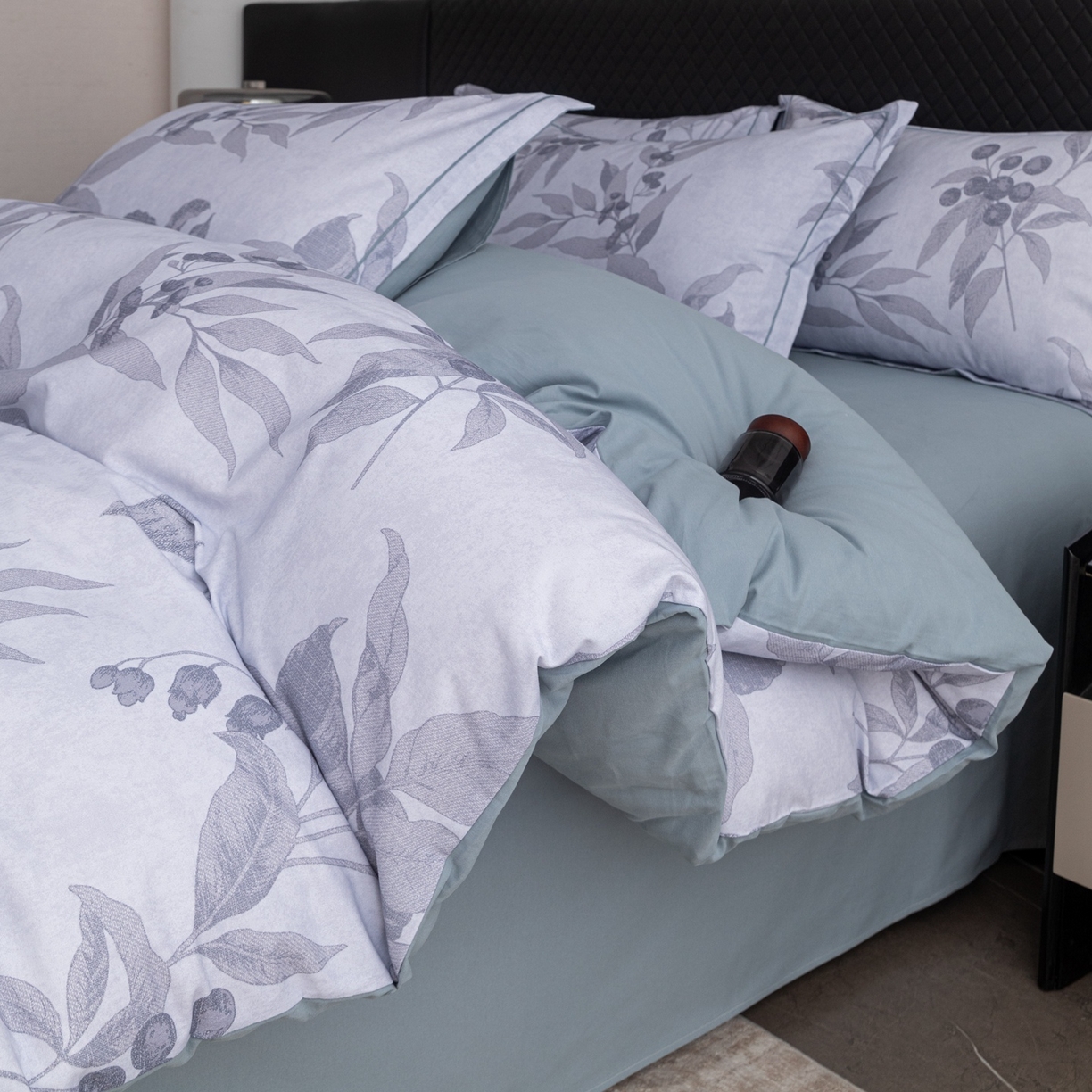 91家纺网 家纺一手货源 找家纺 晶缦家纺 2025新款加厚纯棉全棉磨毛四件套 安梦灰