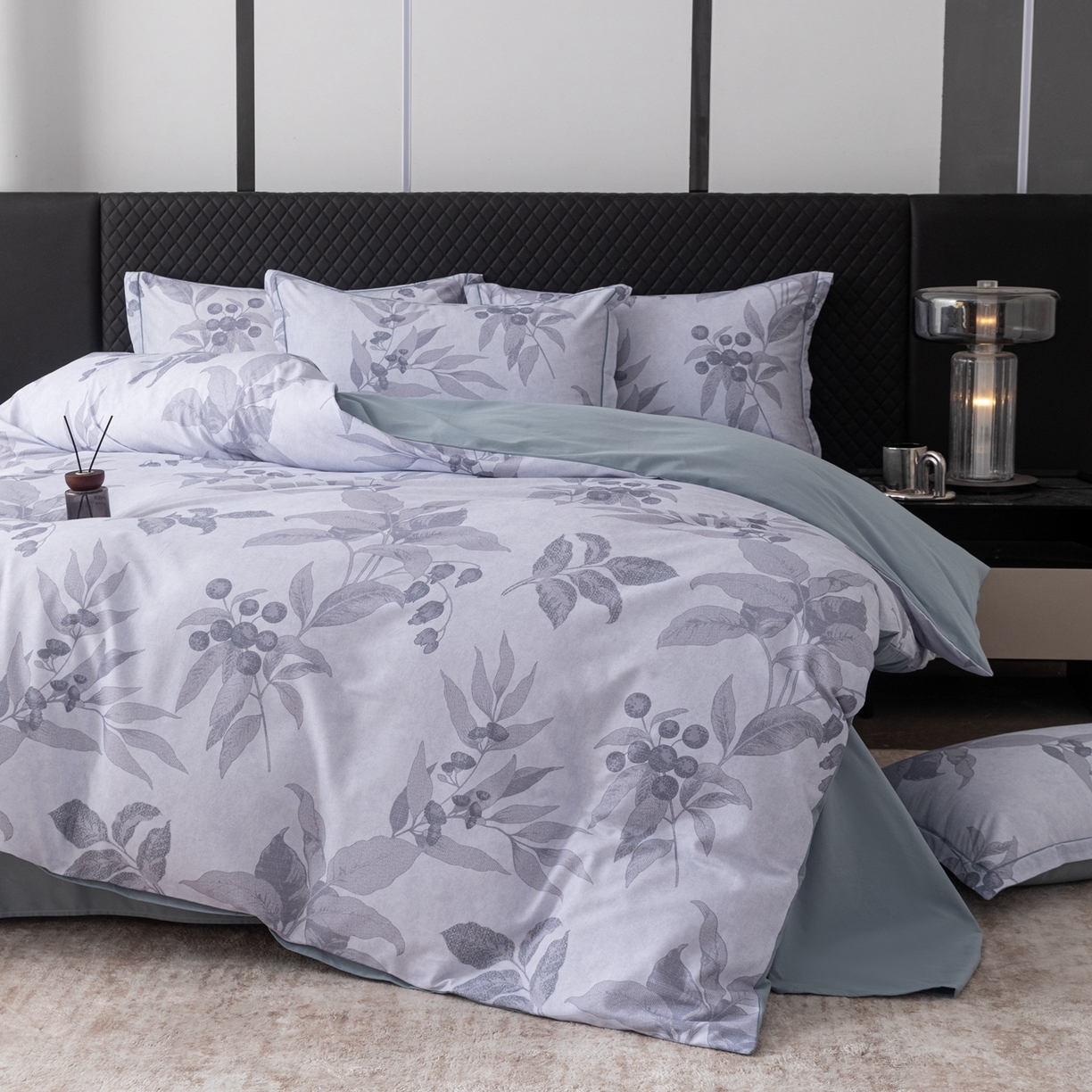 91家纺网 家纺一手货源 找家纺 晶缦家纺 2025新款加厚纯棉全棉磨毛四件套 安梦灰