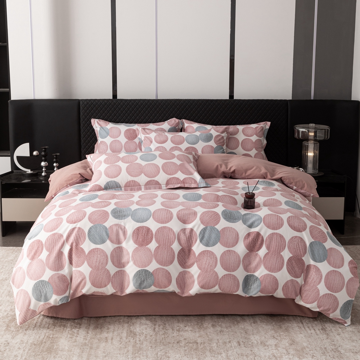 91家纺网 家纺一手货源 找家纺 晶缦家纺 2025新款加厚纯棉全棉磨毛四件套 完美生活豆沙