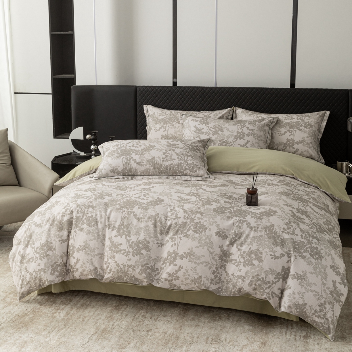 91家纺网 家纺一手货源 找家纺 晶缦家纺 2025新款加厚纯棉全棉磨毛四件套 云夏灰