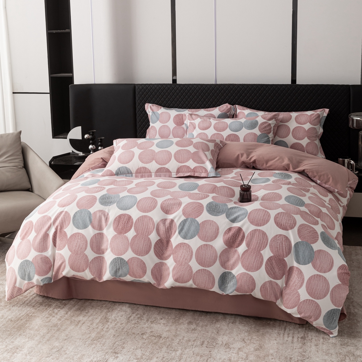 91家纺网 家纺一手货源 找家纺 晶缦家纺 2025新款加厚纯棉全棉磨毛四件套 完美生活豆沙