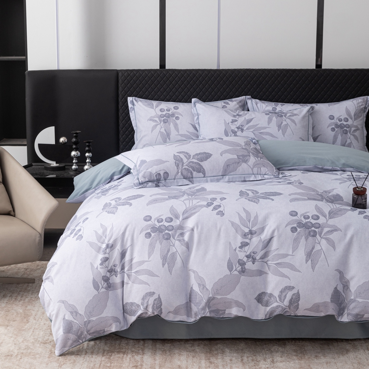 91家纺网 家纺一手货源 找家纺 晶缦家纺 2025新款加厚纯棉全棉磨毛四件套 安梦灰