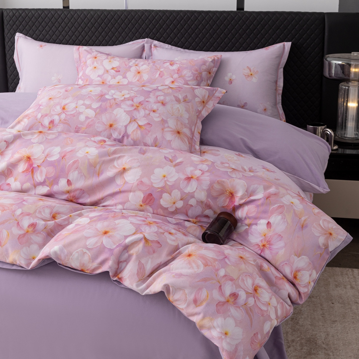 91家纺网 家纺一手货源 找家纺 晶缦家纺 2025新款加厚纯棉全棉磨毛四件套 寂香冷粉