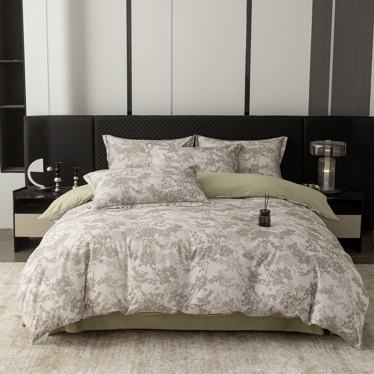 91家纺网 家纺一手货源 找家纺 晶缦家纺 2025新款加厚纯棉全棉磨毛四件套 云夏灰