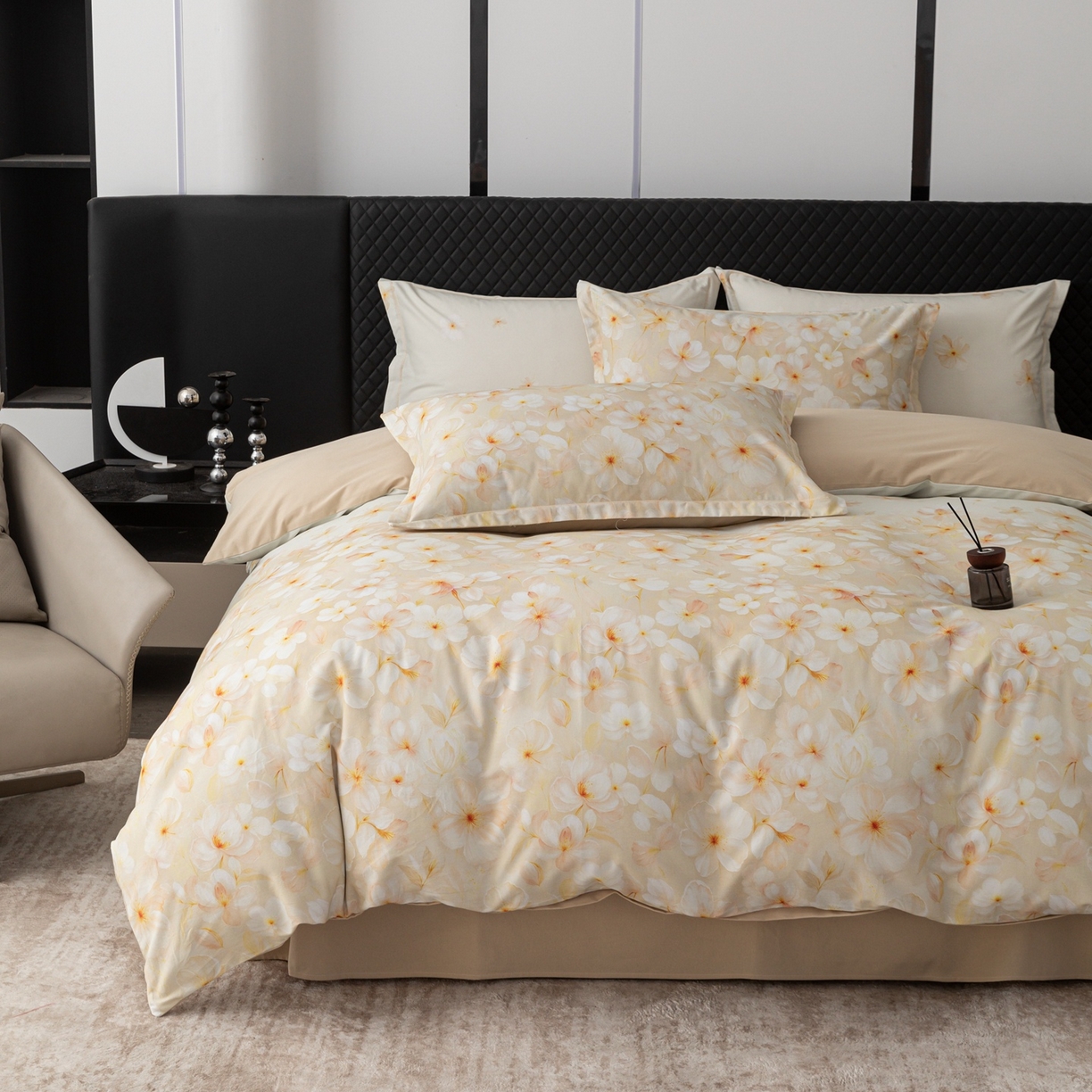 91家纺网 家纺一手货源 找家纺 晶缦家纺 2025新款加厚纯棉全棉磨毛四件套 寂香米