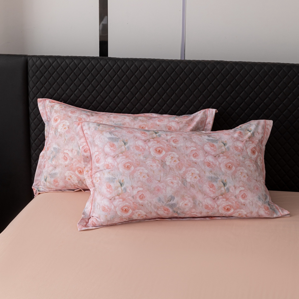 91家纺网 家纺一手货源 找家纺 晶缦家纺 2025新款加厚纯棉全棉磨毛四件套 淡颜粉