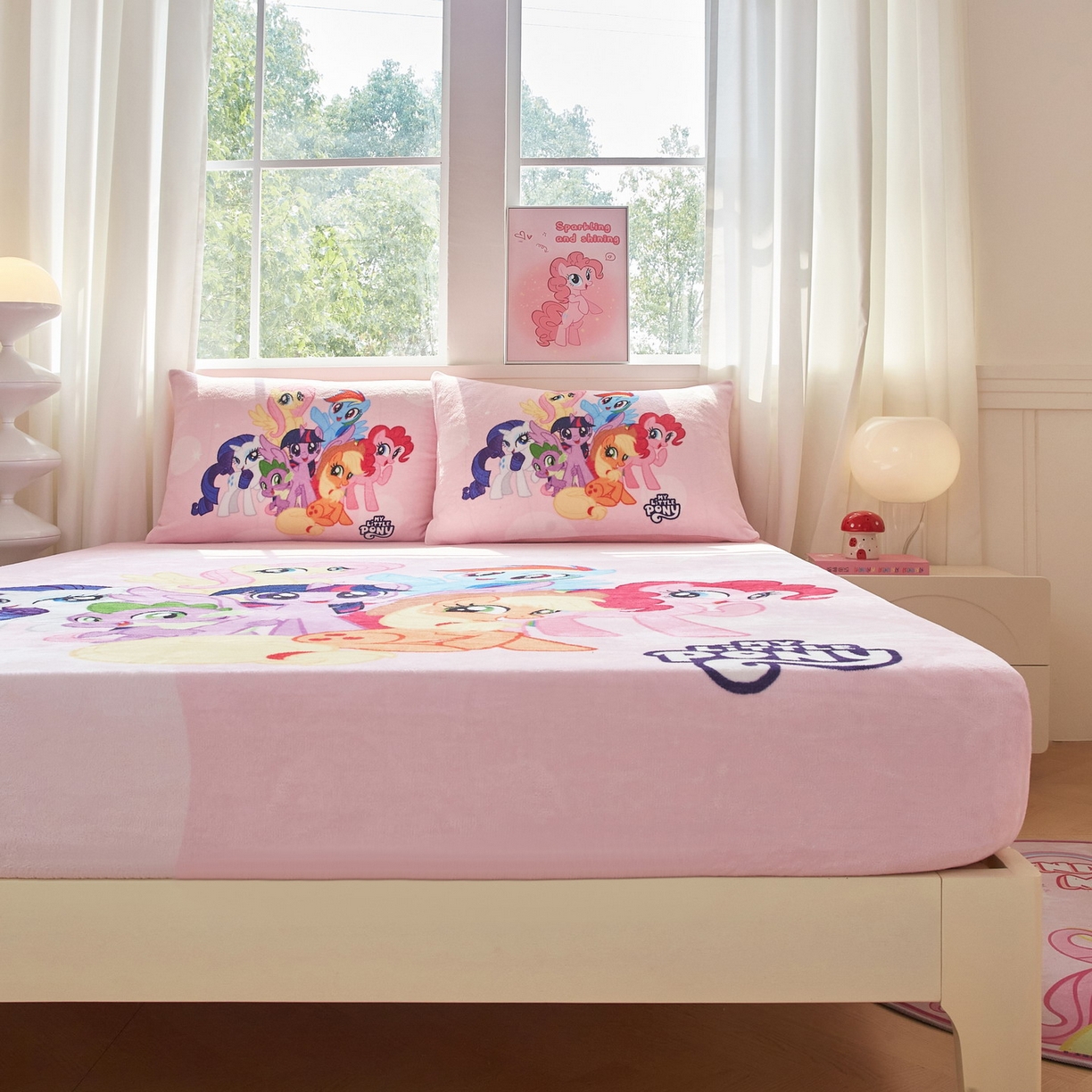 91家纺网 家纺一手货源 找家纺 （总）蘭菲家纺 2025新款小马宝莉牛奶绒单床笠 床笠单件