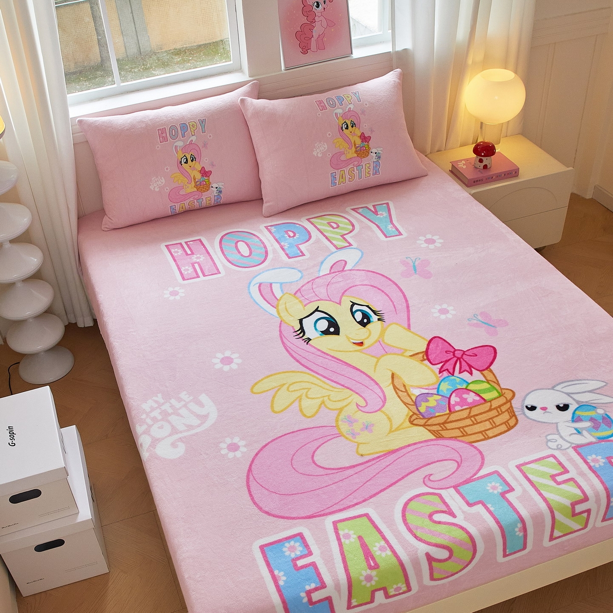 91家纺网 家纺一手货源 找家纺 蘭菲家纺 2025新款小马宝莉牛奶绒单床笠 床笠单件 粉色(宝莉)