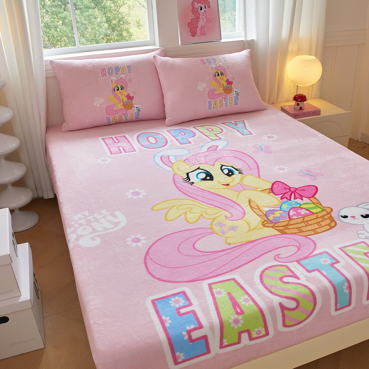 91家纺网 家纺一手货源 找家纺 蘭菲家纺 2025新款小马宝莉牛奶绒单床笠 床笠单件 粉色(宝莉)