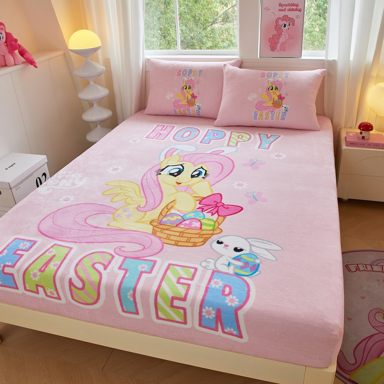 91家纺网 家纺一手货源 找家纺 蘭菲家纺 2025新款小马宝莉牛奶绒单床笠 床笠单件 粉色(宝莉)