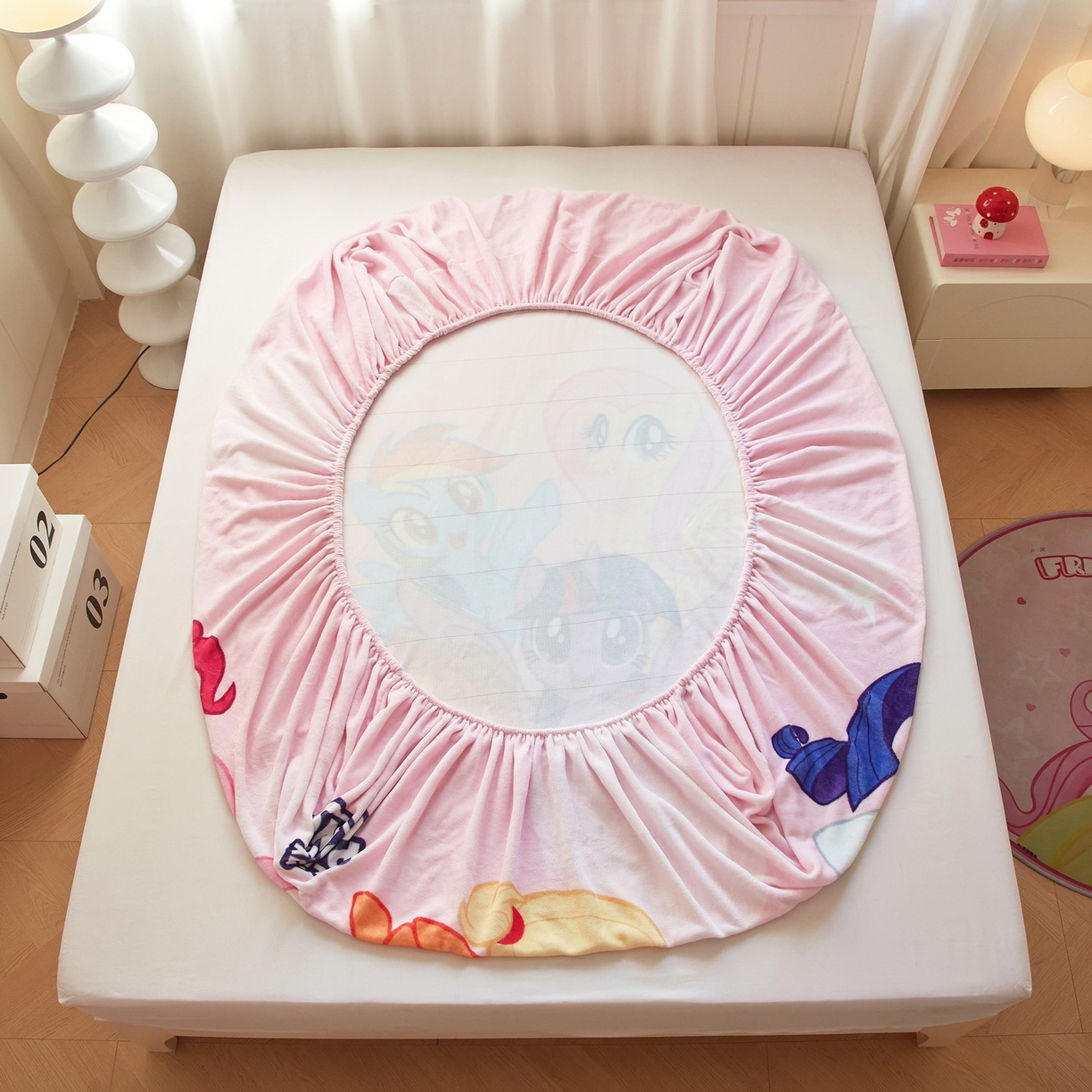 91家纺网 家纺一手货源 找家纺 （总）蘭菲家纺 2025新款小马宝莉牛奶绒单床笠 床笠单件