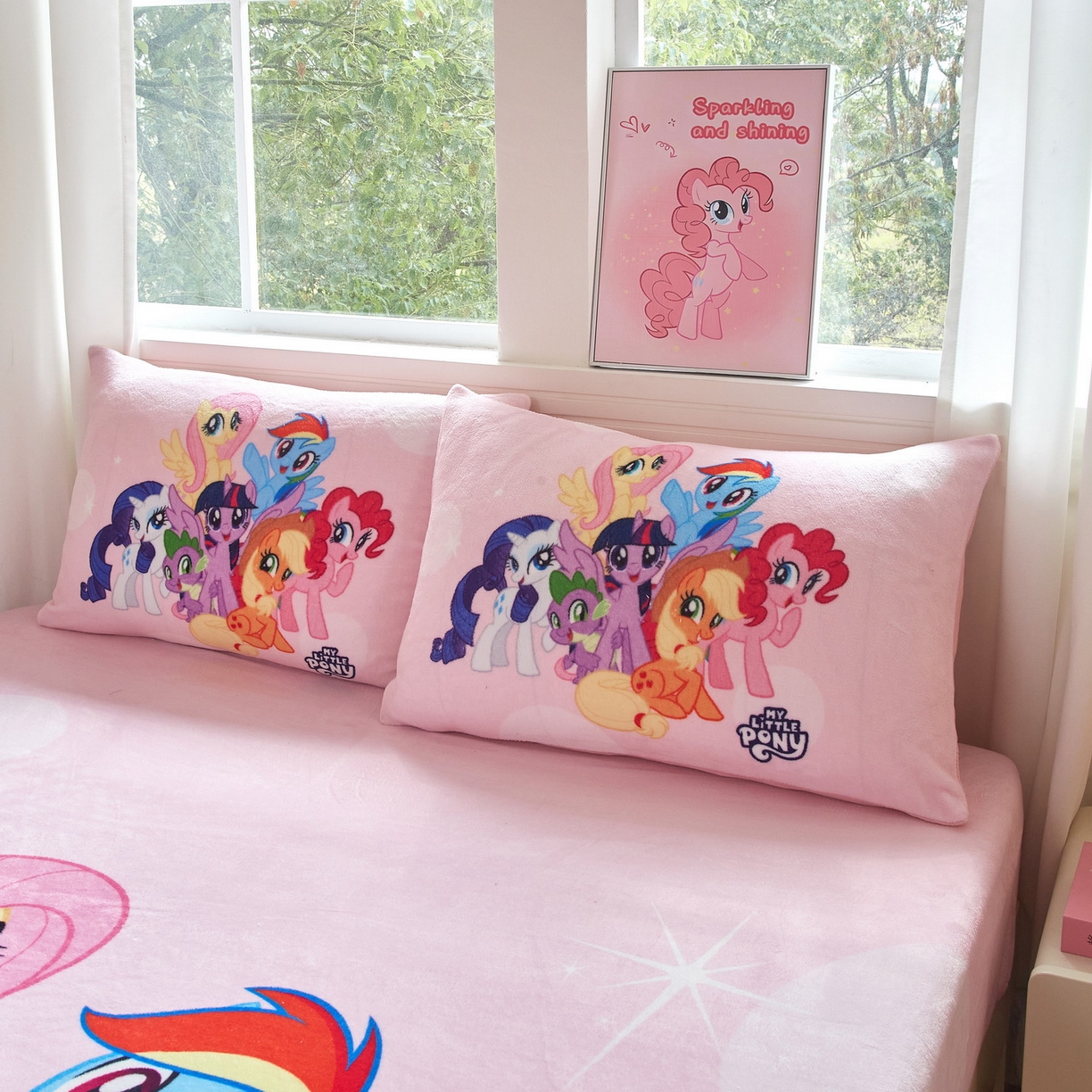 91家纺网 家纺一手货源 找家纺 蘭菲家纺 2025新款小马宝莉牛奶绒单床笠 床笠单件 大家族(宝莉)