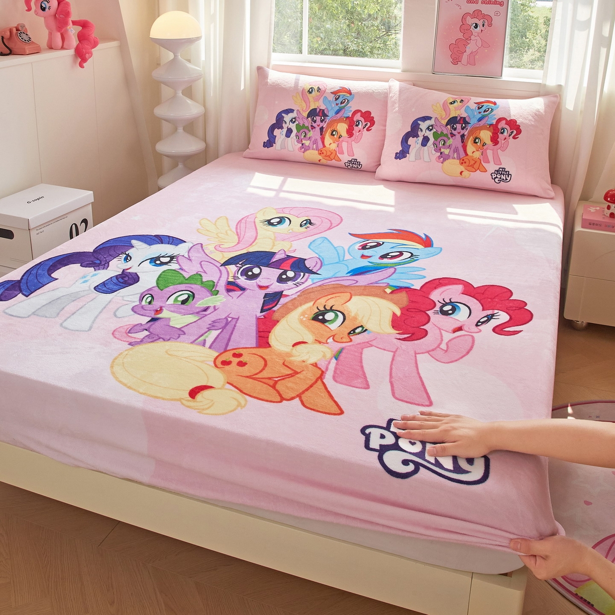 （总）蘭菲家纺 2025新款小马宝莉牛奶绒单床笠 床笠单件