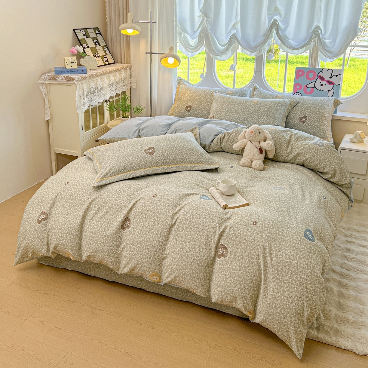 91家纺网 家纺一手货源 找家纺 （总）韩后家纺 2025新款水洗棉印花系列四件套