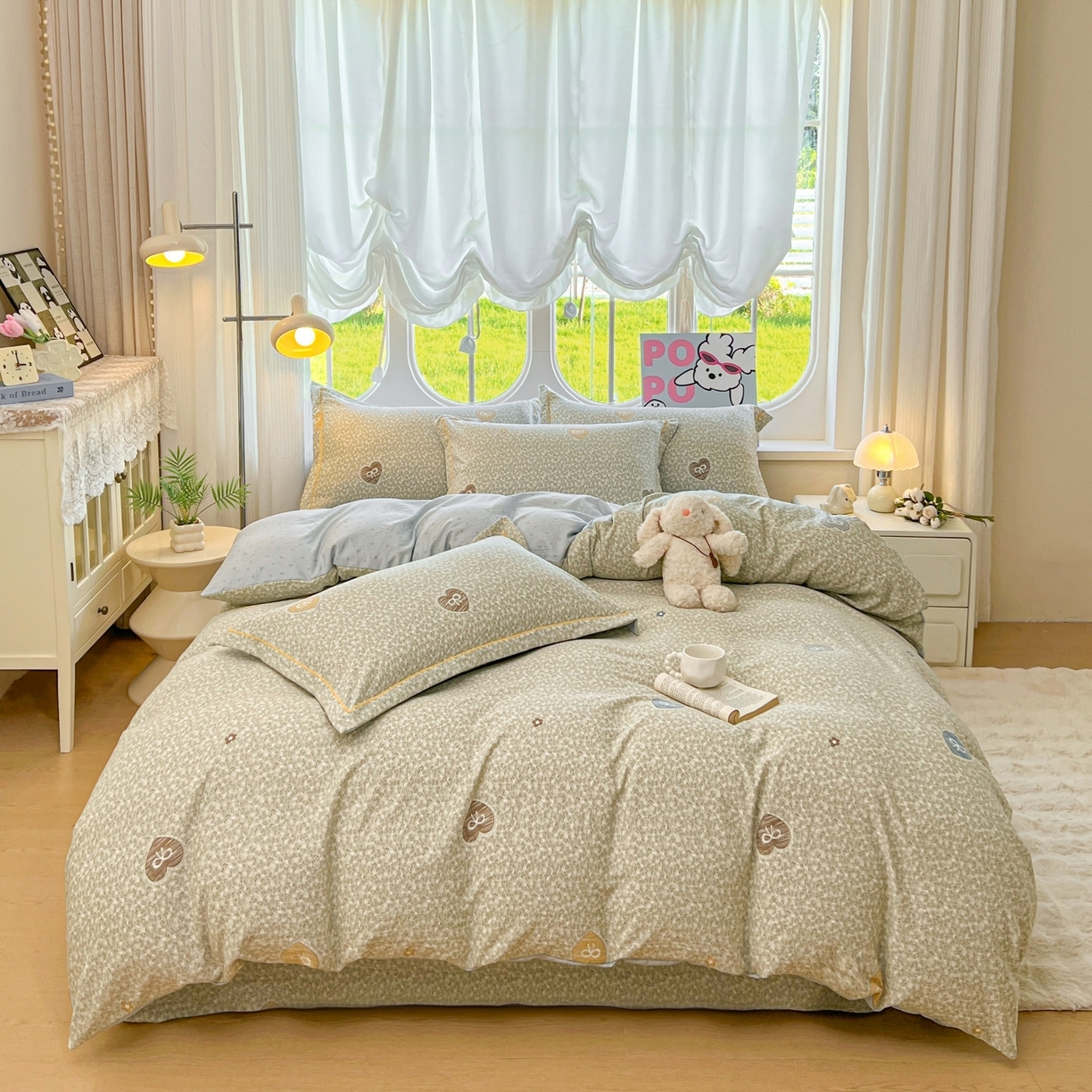 91家纺网 家纺一手货源 找家纺 （总）韩后家纺 2025新款水洗棉印花系列四件套