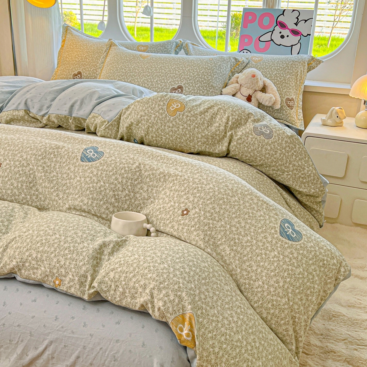 91家纺网 家纺一手货源 找家纺 （总）韩后家纺 2025新款水洗棉印花系列四件套