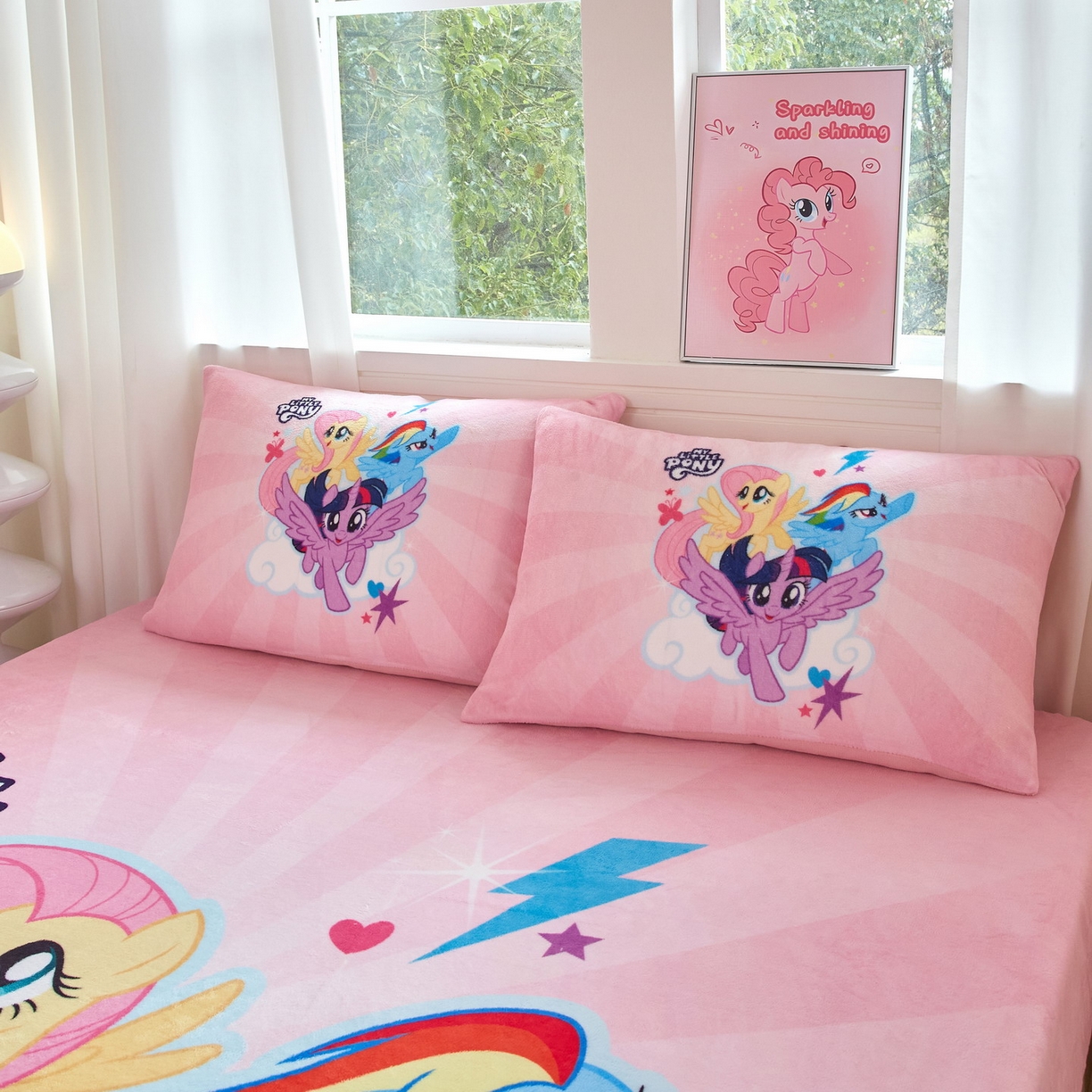 91家纺网 家纺一手货源 找家纺 蘭菲家纺 2025新款小马宝莉牛奶绒单床笠 床笠单件 飞翔(宝莉)