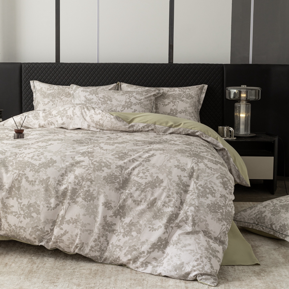 91家纺网 家纺一手货源 找家纺 晶缦家纺 2025新款加厚纯棉全棉磨毛四件套 云夏灰