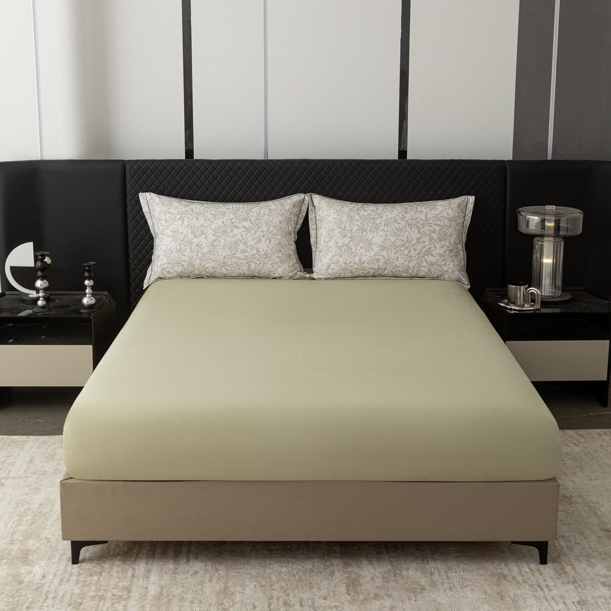 91家纺网 家纺一手货源 找家纺 晶缦家纺 2025新款加厚纯棉全棉磨毛四件套 恋影春天绿