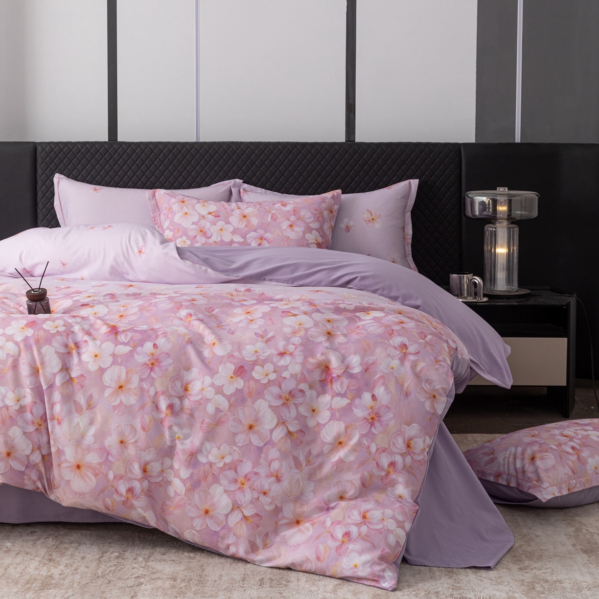 91家纺网 家纺一手货源 找家纺 晶缦家纺 2025新款加厚纯棉全棉磨毛四件套 寂香冷粉