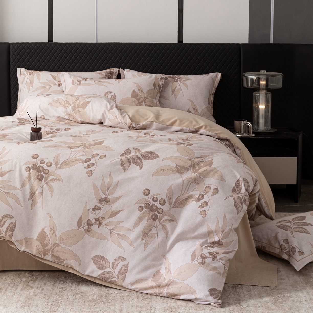 91家纺网 家纺一手货源 找家纺 晶缦家纺 2025新款加厚纯棉全棉磨毛四件套 安梦咖