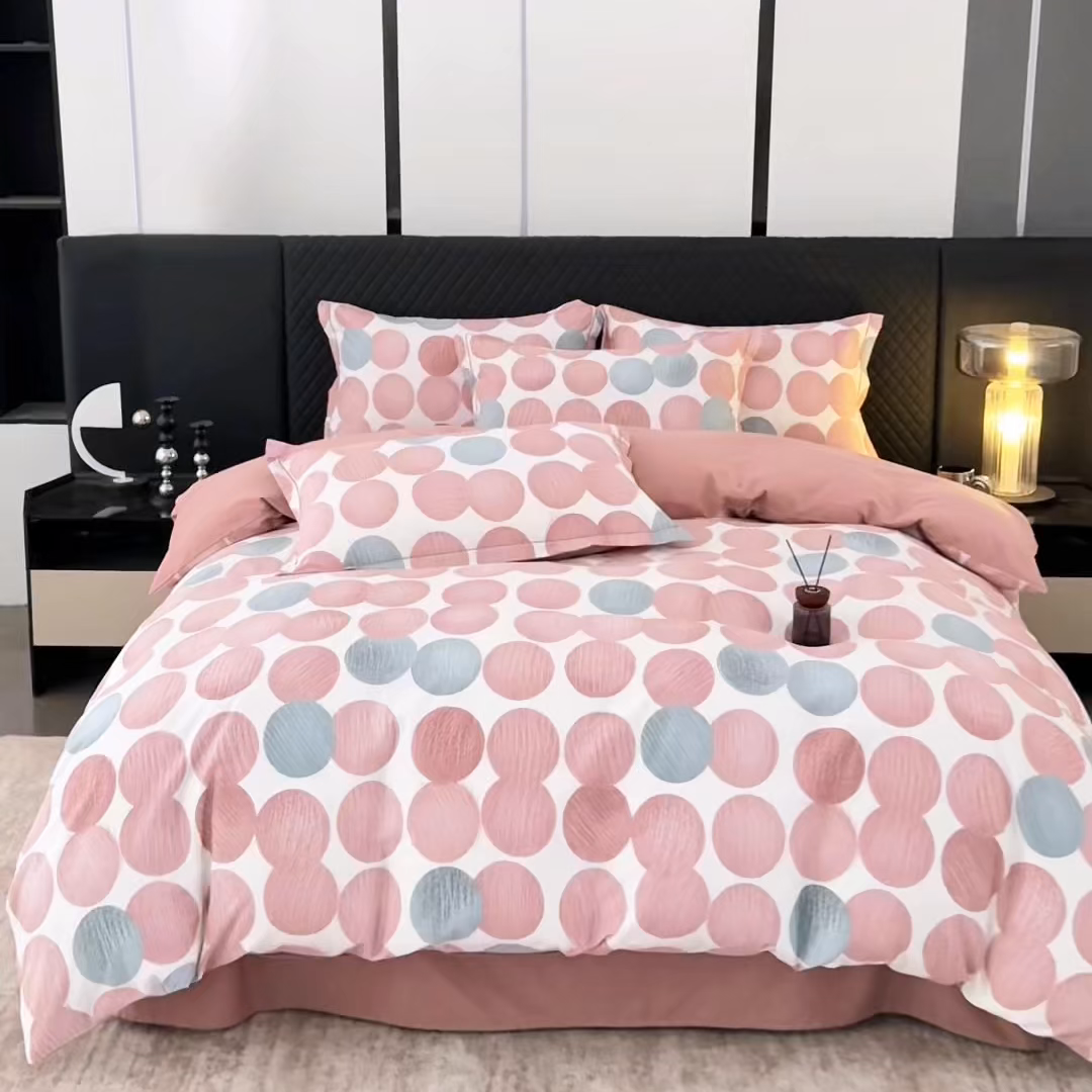 91家纺网 家纺一手货源 找家纺 晶缦家纺 2025新款加厚纯棉全棉磨毛四件套 完美生活豆沙