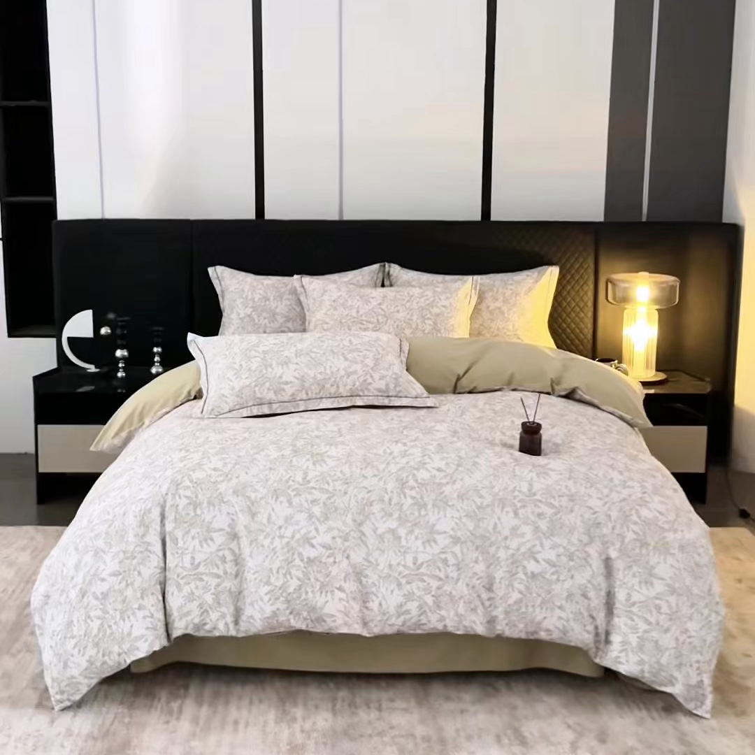 91家纺网 家纺一手货源 找家纺 晶缦家纺 2025新款加厚纯棉全棉磨毛四件套 恋影春天绿