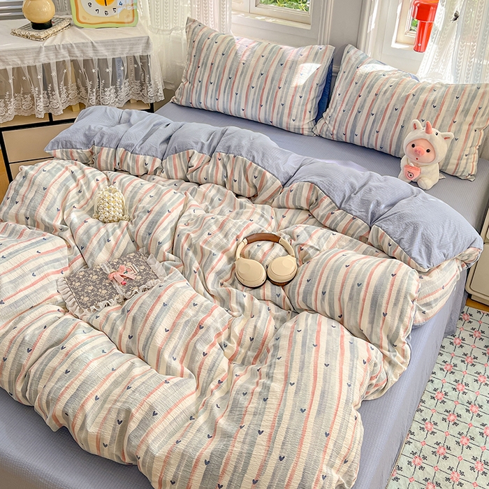 91家纺网 家纺一手货源 找家纺 （总）优佳优品 2025新款高克重云感双层纱印花四件套