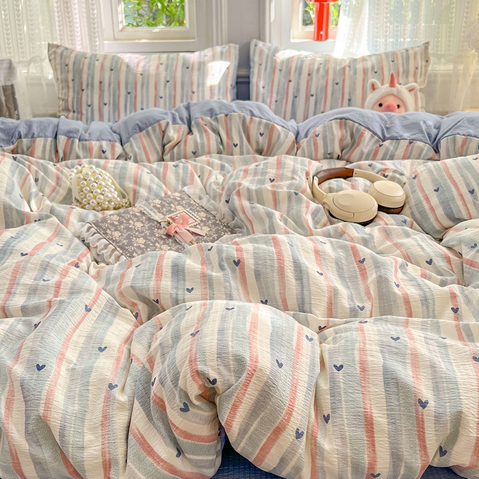 91家纺网 家纺一手货源 找家纺 （总）优佳优品 2025新款高克重云感双层纱印花四件套