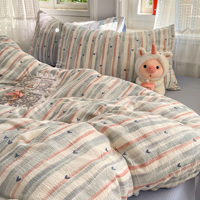 91家纺网 家纺一手货源 找家纺 （总）优佳优品 2025新款高克重云感双层纱印花四件套