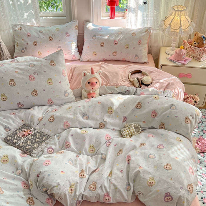 91家纺网 家纺一手货源 找家纺 （总）优佳优品 2025新款高克重云感双层纱印花四件套