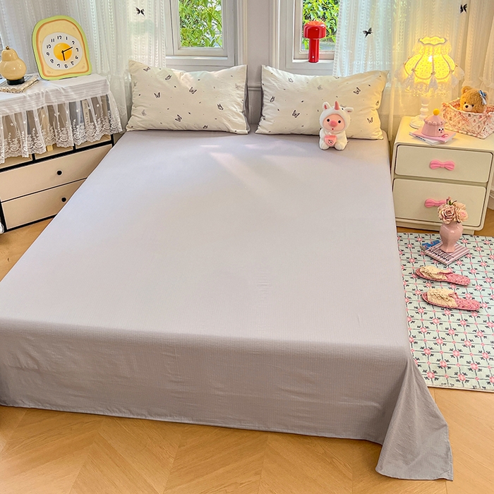 91家纺网 家纺一手货源 找家纺 优佳优品 2025新款高克重云感双层纱印花四件套 蝶语素织