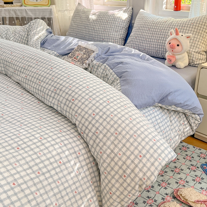 91家纺网 家纺一手货源 找家纺 优佳优品 2025新款高克重云感双层纱印花四件套 格韵雅眠