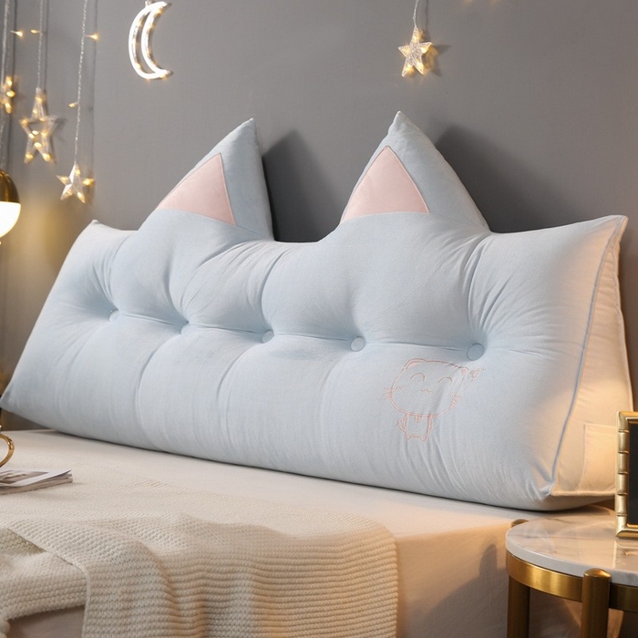 91家纺网 家纺一手货源 找家纺 （总）碧尔家居 2025新款猫三角床头靠垫床上靠枕软包靠背抱枕