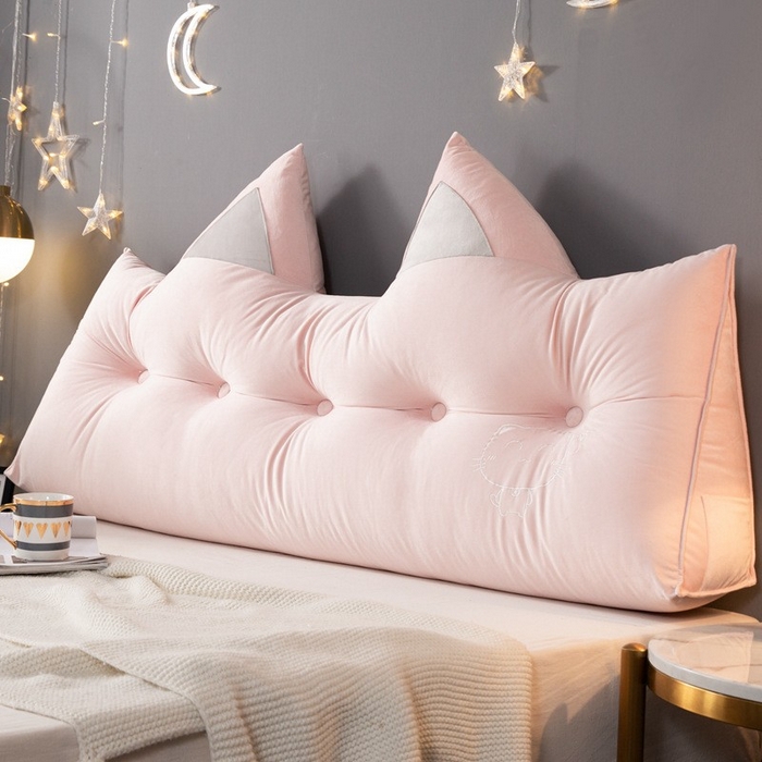 91家纺网 家纺一手货源 找家纺 （总）碧尔家居 2025新款猫三角床头靠垫床上靠枕软包靠背抱枕