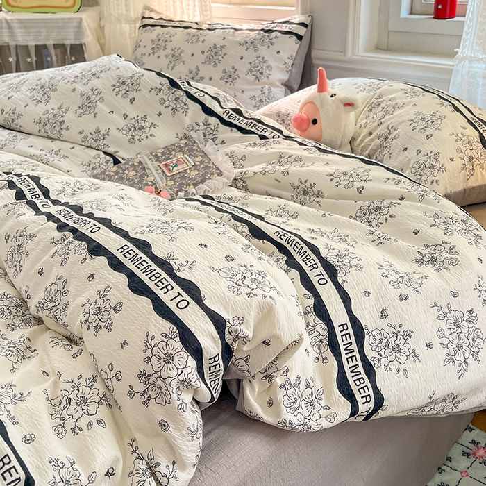 91家纺网 家纺一手货源 找家纺 优佳优品 2025新款高克重云感双层纱印花四件套 雅纹枝语