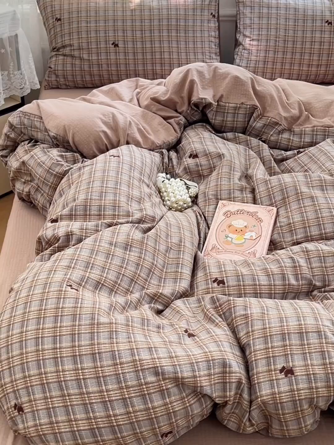 91家纺网 家纺一手货源 找家纺 优佳优品 2025新款高克重云感双层纱印花四件套 织棕纹韵